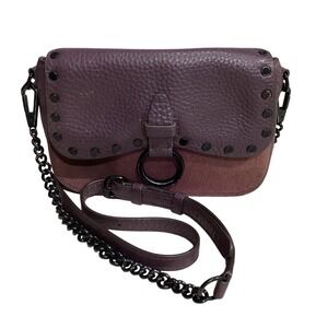 Rebecca Minkoff Purple Leather Studded Crossbody Chain Bag Handbag
